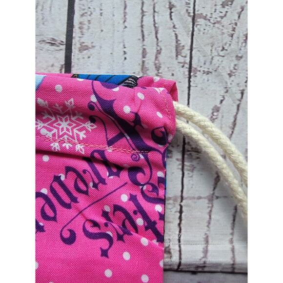 Handmade Kids Frozen Cotton Drawstring Bag Library Bag Travel Bag New - Picture 5 of 7